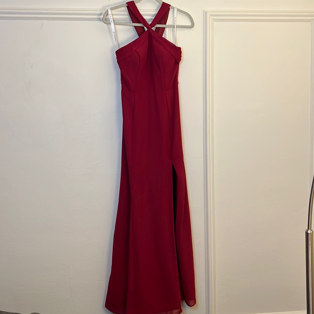 Azazie dress. Bridesmaid. prom. Size small(custom) Burgundy